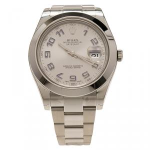 Pre Owned Rolex Silver Stainless Steel Datejust II 116334 Men's Wristwatch 41MM