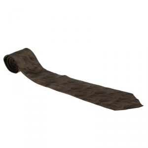 Saint Laurent Paris Brown Metallic Silk Tie