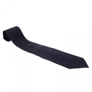 Saint Laurent Paris Blue and Pink Polka Dot Silk Tie