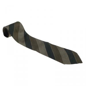 Saint Laurent Paris Tricolor Striped Silk Tie