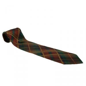 Saint Laurent Paris Multicolor Checked Silk Tie