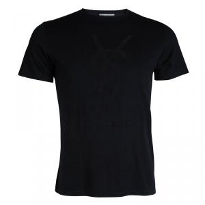 Saint Laurent Paris Black Logo Detail Crewneck T-Shirt S