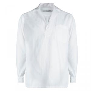 Saint Laurent Paris White Checkered Cotton Shirt S