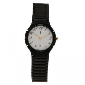 Saint Laurent Paris White Stainless Steel and Ceramic Classic Men's Wristwatch 30MM