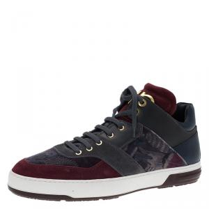 Salvatore Ferragamo Tricolor Leather And Suede Monroe Sneakers Size 44