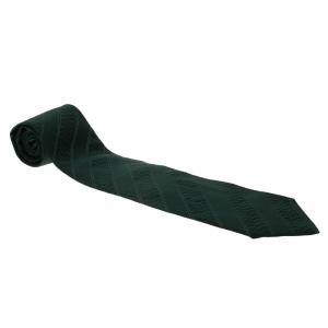 Pre Owned Salvatore Ferragamo Green Striped Silk Tie