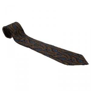 Pre Owned Salvatore Ferragamo Navy Blue Floral Print Silk Tie