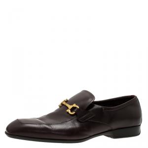 Pre Owned Salvatore Ferragamo Brown Leather Loafers Size 44.5