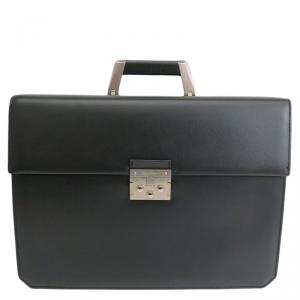 Salvatore Ferragamo Black Leather Briefcase