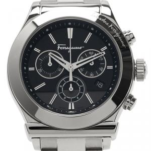 Salvatore Ferragamo Black Stainless Steel 1898 Men's Wristwatch 42MM
