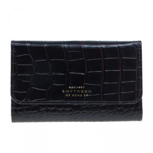 Symthson Dark Brown Croc Leather iPhone Wallet