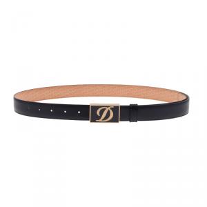 S.T. Dupont Black Leather Buckle Belt 110 CM 