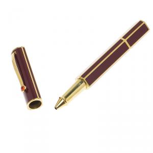 S.T. Dupont Mon Dupont Karl Lagerfeld Lotus Red Lacquer Yellow Gold Trim Rollerball Pen