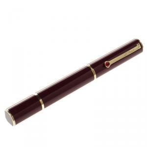 S.T. Dupont Red Lacquer and Yellow Gold Plated Rollerball Pen