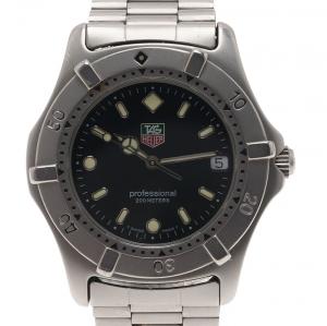 Tag Heuer Black Stainless Steel 2000 Classic Men's Wristwatch 38MM