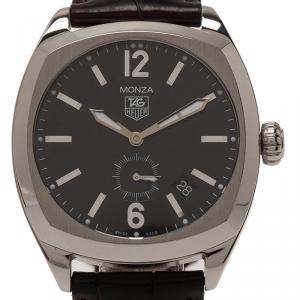 Tag Heuer Black Stainless Steel Monza Men's Wristwatch 38MM