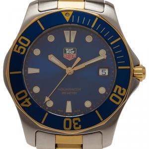 Tag Heuer Blue Gold-Plated Stainless Steel Aquaracer Men's Wristwatch 41MM