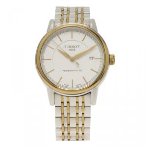 Tissot White Gold-Plated Stainless Steel Carson Men's Wristwatch 40MM