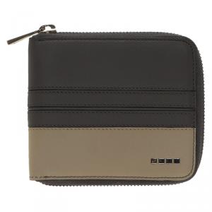Tod's Two Tone Leather Zip-Around Compact Wallet 