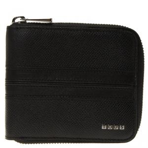 Tod's Black Leather Zip-Around Compact Wallet