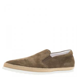 Tod's Grey Suede Espadrille Sneakers Size 45
