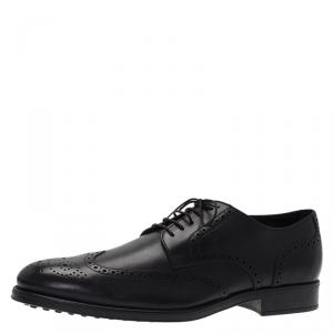 Tod's Black Brogue Leather Lace Up Oxfords Size 45