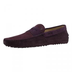 Pre Owned Tod's Purple Shaded Suede and Leather Penny Loafers Size 44.5