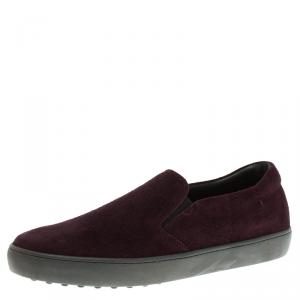 Tod's Purple Suede Slip On Sneakers Size 44