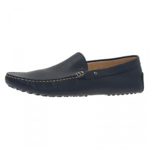 Pre Owned Tod's Navy Blue Leather Loafers Size 43