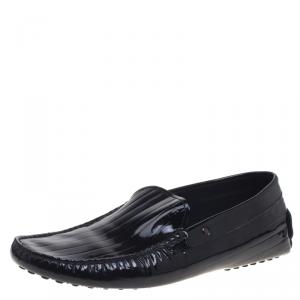 Pre Owned Tod's Black Patent Leather Loafers Size 43