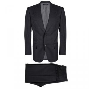 Tom Ford Grey Wool Striped Regular Fit Suit M
