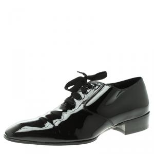 Tom Ford Black Patent Leather Gianni Evening Lace Up Oxfords Size 42