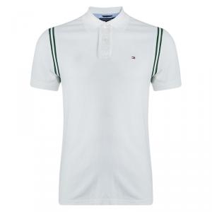Tommy Hilfiger White Short Sleeve Slim Fit Polo T-Shirt M