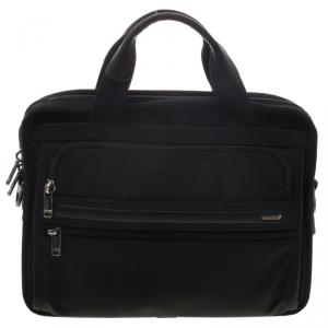 Tumi Black Nylon Expandable Portfolio Alpha Laptop Bag