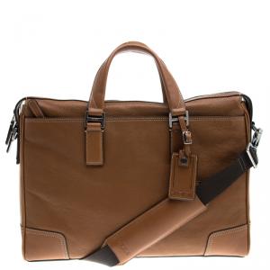 Tumi Brown Leather Irving Slim Briefcase