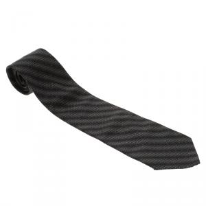 Valentino Monochrome Textured Dotted Traditional Silk Tie
