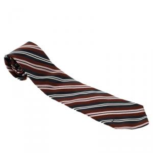 Valentino Multicolor Striped Woven Silk Traditional Tie