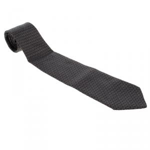Valentino Cravatte Grey Printed Silk Traditional Tie