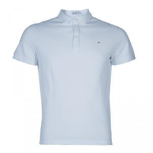 Valentino White Rockstud Detail Polo T-Shirt M