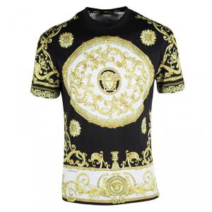 Versace Black Medusa Head Print T-Shirt M