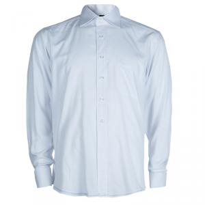 قميص زد زينيا قطن أبيض بأكمام طويلة وأزرار أمامية XL