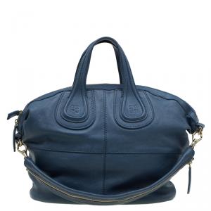 Pre Owned Givenchy Blue Leather Medium Nightingale Tote