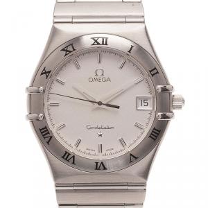 Omega White Stainless Steel Constellation Women’s Wristwatch 33MM