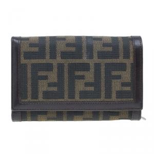 Pre Owned Fendi Zucca Flap Wallet