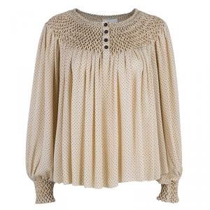 Pre Owned 3.1 Phillip Lim Beige Polka dot Long Sleeve Top M