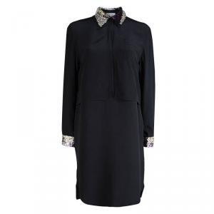 Pre Owned فستان 3.1 فيليب ليم حرير أسود مزخرف واسع S