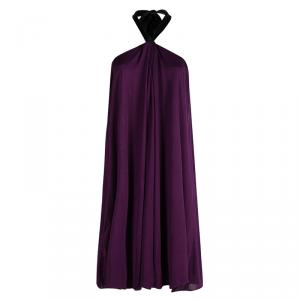 مملوكة مسبقًا 3.1 Phillip Lim Purple Silk Halter Neck Tie Detail Draped Dress XS