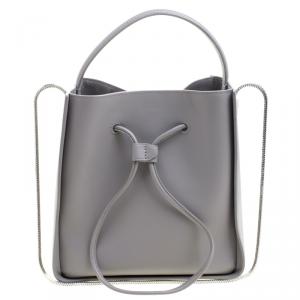 3.1 Phillip Lim Grey Leather Small Drawstring Bucket Soleil Bag