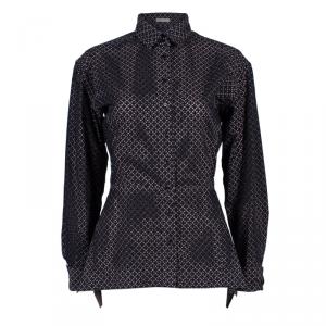 Azzedine Alaia Black Peplum Shirt M