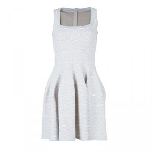 Azzedine Alaia Off-White Print Flare Dress M
